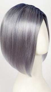 PASTEL-BLUE-R | Pastel periwinkle tone base with a dark black/purple root