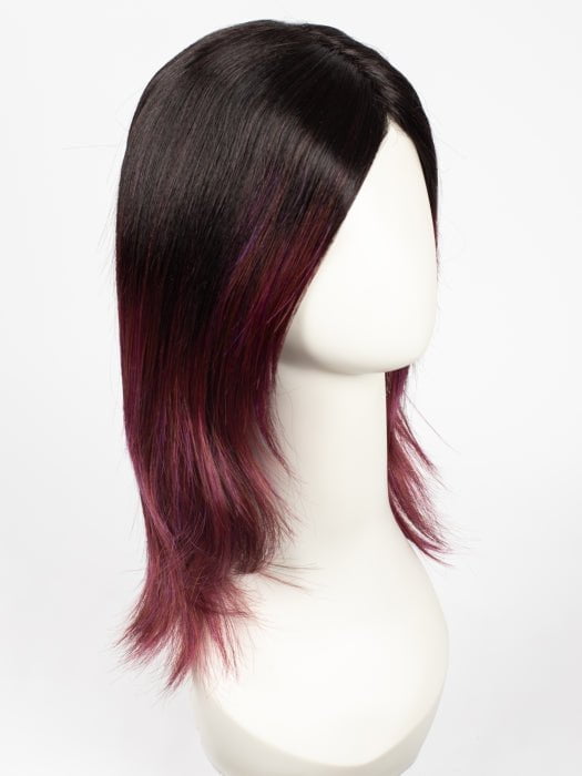 PLUMBERRY-JAM-LR | Medium Plum with Long, Dark roots with mix of Red/Fuschia