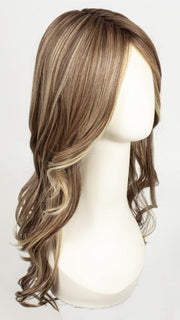 RL12/22SS SHADED CAPPUCCINO | Light Golden Brown Evenly Blended with Cool Platinum Blonde Highlights with Dark Roots