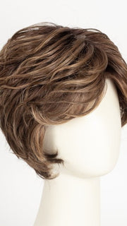 MOCCA ROOTED 830.9.27 | Medium Brown, Light Auburn and Medium Warm Brown with Dark Strawberry Blonde Blend and Shaded Roots