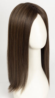 CHOCOLATE ROOTED 830.27.6 | Medium and Dark Brown with Light Auburn and Dark Strawberry Blonde Blend with Shaded Roots