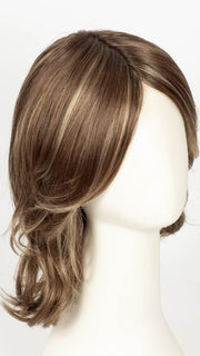 ALMOND SPICE R | Rooted Dark Brown with Medium Brown Base with Honey and Platinum Blonde Highlights