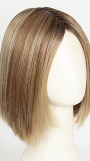 EL12/22/8 | Light Golden Brown Evenly Blended with Platinum Blonde Highlights with Medium Brown Roots