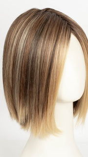 EL17/23/R8 | Pale Auburn Beige Blonde Blend, Rooted Medium Brown, Highlighted Light Blonde with face framimg highlights