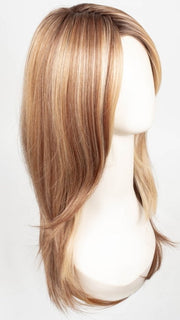 EL14/26/10 | Warm red brunette blended with cool gold blonde, highlighted with gold blonde rooted medium brown