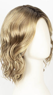 RH12/26RT4 | Light Brown w/Fine Golden Blonde Highlights & Dark Brown Roots