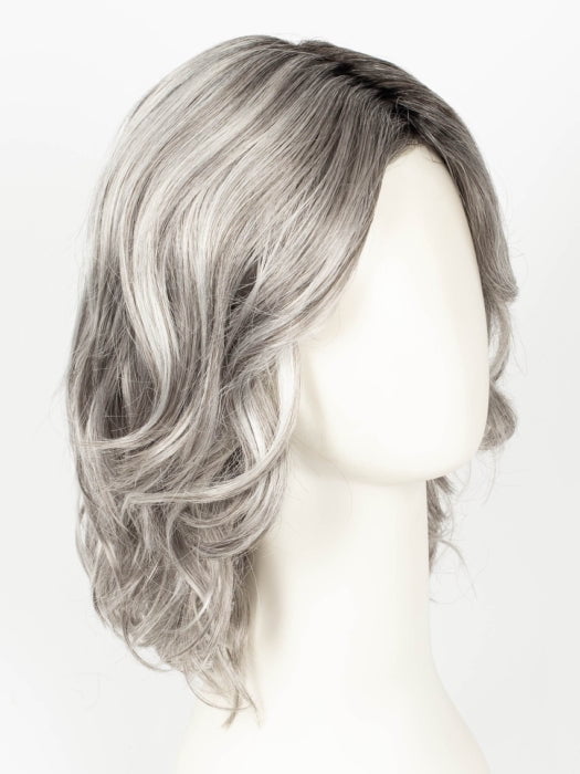 CHROMERT1B | Gray & White With 25% Medium Brown Blend & Off-Black Roots