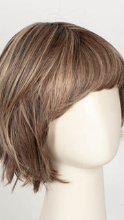 MACADAMIA LATTE R | A combination of Medium and Light Brown, highlighted with Light Gold Blonde, and a mixture of Ash Blonde and Light Gold Blonde, Rooted with Medium and Light Brown