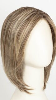 MACADAMIA LATTE R | A combination of Medium and Light Brown, highlighted with Light Gold Blonde, and a mixture of Ash Blonde and Light Gold Blonde, Rooted with Medium and Light Brown