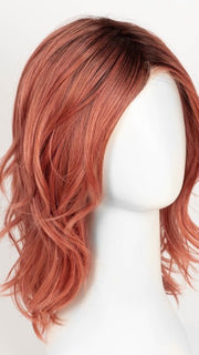 DUSTY-ROSE | Medium Coral Red Base with Dark Brown Roots