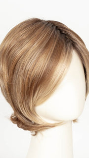 EL12/22/8 | Light Golden Brown Evenly Blended with Platinum Blonde Highlights with Medium Brown Roots