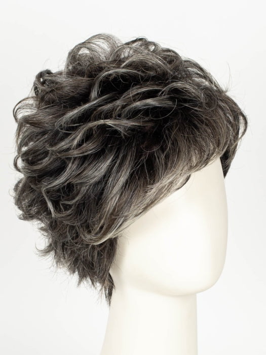 TRUFFLE RIBBON R | Off-Black base with Warm Medium Brown and Silver highlights. The Dark Brown Root creates a naturally dimensional appearance