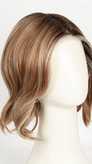 CINNAMON FROST R | Warm, medium coppery-brown base with white-blond highlights. The medium brown root color adds a realistic vibe.   