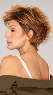 Roxie wearing AUBREY by RENE OF PARIS in RUBY-CHOCOLATE | Chocolate Brown with a blend of Ruby Red Undertones