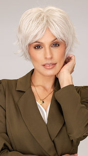 Roxie wearing STAR by RENE OF PARIS in GHOST-BLOND | Pearl Cream Blond with Platinum Undertones