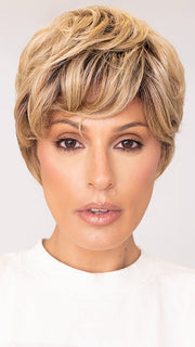 Roxie wearing NIA by KIM KIMBLE in MC25/88SS HONEY | Beige Blonde with a Darker Root (Combed out with a wide tooth comb)