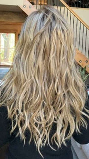 Susan S. @an_affair_with_hair wears CALIFORNIA BEACH WAVES by TRESSALLURE in 14/26/R10 | Red Blonde with Gold Blonde highlights and Light Brown roots