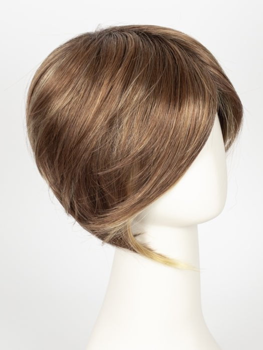 Tobacco-Rooted | Medium Brown base with Light Golden Blonde highlights and Light Auburn lowlights and Dark Roots