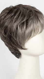 SALT PEPPER ROOTED | Light Natural Brown with 75% Gray,  Medium Brown with 70% Gray and Pure White Blend with Brown Roots