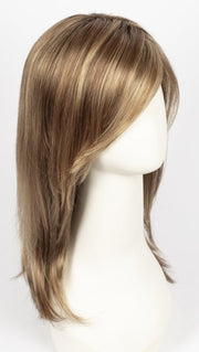 LIGHT BERNSTEIN ROOTED | Light Auburn, Light Honey Blonde, and Light Reddish Brown blend and Dark Roots