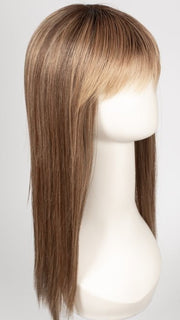 LIGHT BERNSTEIN ROOTED | Light Auburn, Light Honey Blonde, and Light Reddish Brown blend and Dark Roots