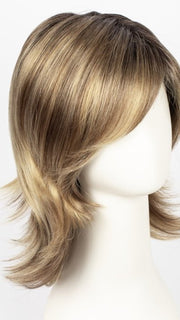 BERNSTEIN ROOTED | Light Brown base with subtle Light Honey Blonde and Light Butterscotch Blonde highlights and Dark Roots