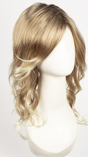 27T613S8 SHADED SUN | Medium Natural Red-Gold Blonde & Pale Natural Gold Blonde Blend and Tipped, Shaded with Medium Brown