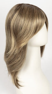 24BT18S8 SHADED MOCHA | Medium Natural Ash Blonde & Light Natural Gold Blonde Blend, Shaded with Medium Brown