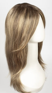 24BT18S8 SHADED MOCHA | Medium Natural Ash Blonde & Light Natural Gold Blonde Blend, Shaded with Medium Brown