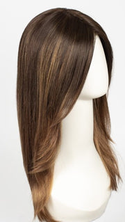 S6-30A27RO AUTUMN | Brown roots to midlength, Medium Natural Red & Medium Red-Gold Blonde Blend midlength to ends