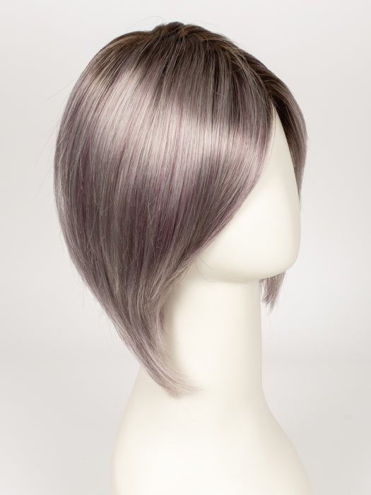 FS38/PLS8 FLURRY | Dark Natural Gold Brown with 35% Grey with Bold Plum Highlights. Shaded with Medium Brown