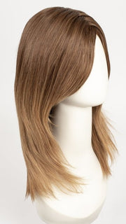 B8-27/30RO DARK OMBRE | Medium Natural Brown Roots to Midlengths, Medium Red-Gold Blonde Midlengths to Ends