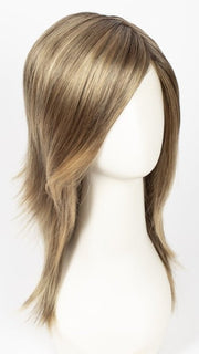 24BT18S8 SHADED MOCHA | Medium Natural Ash Blonde & Light Natural Gold Blonde Blend, Shaded with Medium Brown