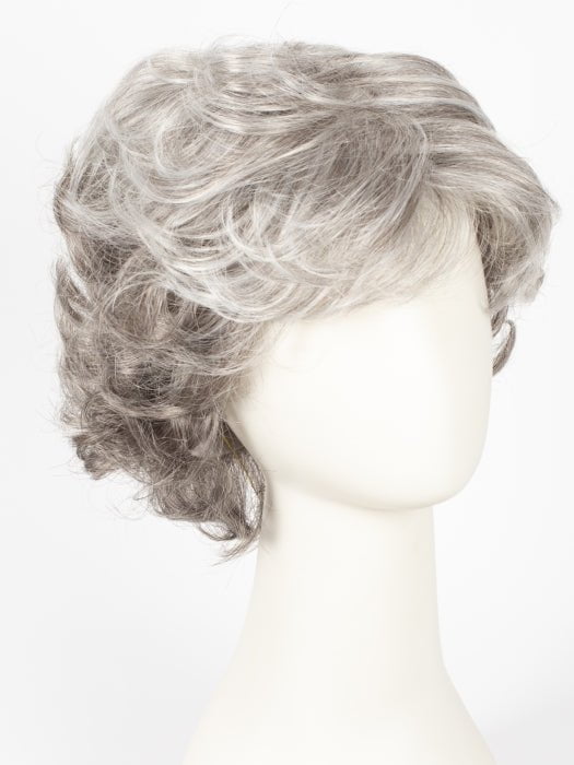 60B56F VANILLA RIPPLE | Pure White with 5% Medium Brown Blend, graduating to Dark Brown with 65% Grey