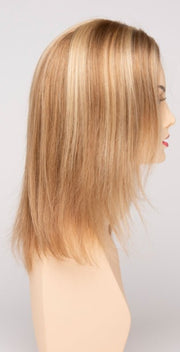 SPARKLING CHAMPAGNE | Medium Brown roots with overall Strawberry Blonde base and soft Golden Blonde highlights