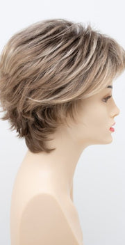 SPARKLING-CHAMPAGNE | Medium Brown roots with overall Strawberry Blonde base and soft Golden Blonde highlights
