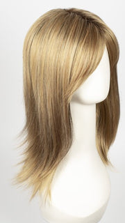 BUTTER PECAN-R | Rooted Dark Blonde with Light Golden Blonde Base Evenly Blended with Brown and Medium Auburn