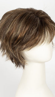 ALMOND ROCKA R | Dark Golden Brown Base with Strawberry Blonde and Bright Cooper Blended highlights with Dark Brown roots