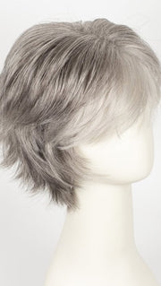 SILVER-STONE | Silver Medium Brown blend that transitions to more Silver then Medium Brown then to Silver Bangs