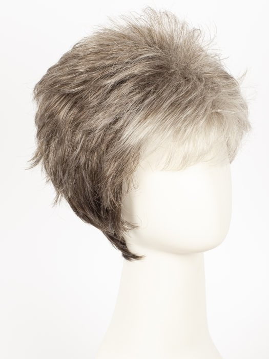 SANDY SILVER | Silver Medium Brown blend that transitions to more Silver then Medium Brown then to Silver Bangs