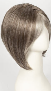 SANDY SILVER | Silver Medium Brown blend that transitions to more Silver then Medium Brown then to Silver Bangs