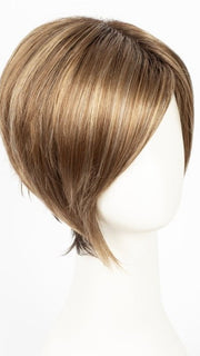 MAPLE-SUGAR-R | Light-Medium Brown Base with Warm Medium Blonde Highlights and Dark Brown Roots