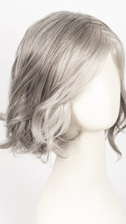 SILVER-STONE | Silver Medium Brown blend that transitions to more Silver then Medium Brown then to Silver Bangs