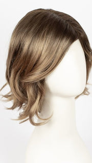 MACADAMIA-LR | Medium brown and light honey brown evenly blended with long dark brown roots