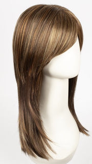 ALMOND-ROCKA | Dark Golden Brown Base with Strawberry Blonde and Bright Cooper Blended Highlights
