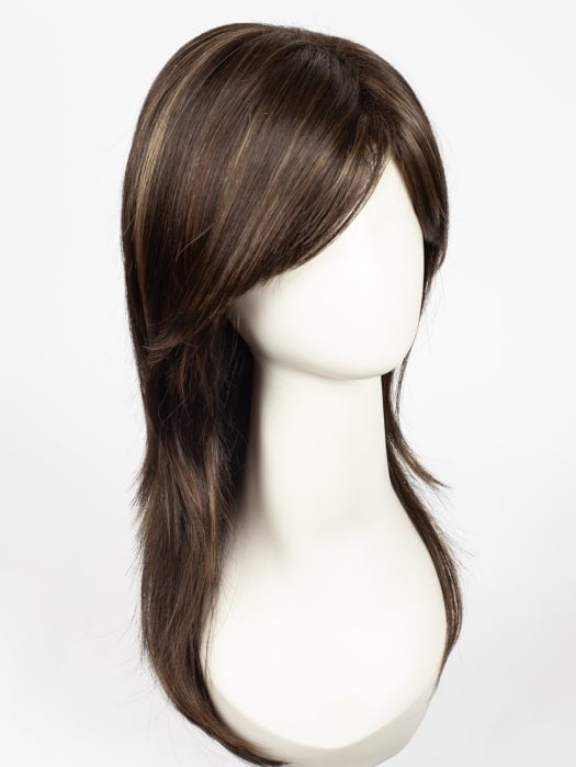 COFFEE-LATTE-R | Dark Brown with Evenly Blended Honey Brown Highlights with Dark Brown roots