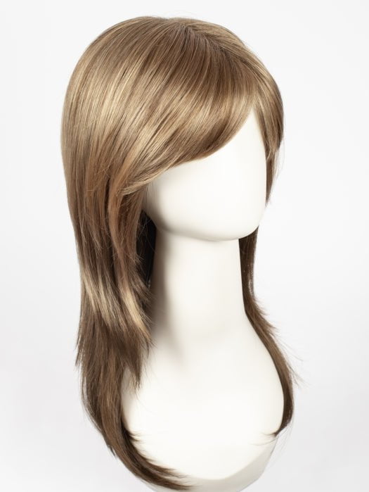 TOASTED-SHINE | Dark Honey Blonde highlights on top and Light Ash Brown base at the nape