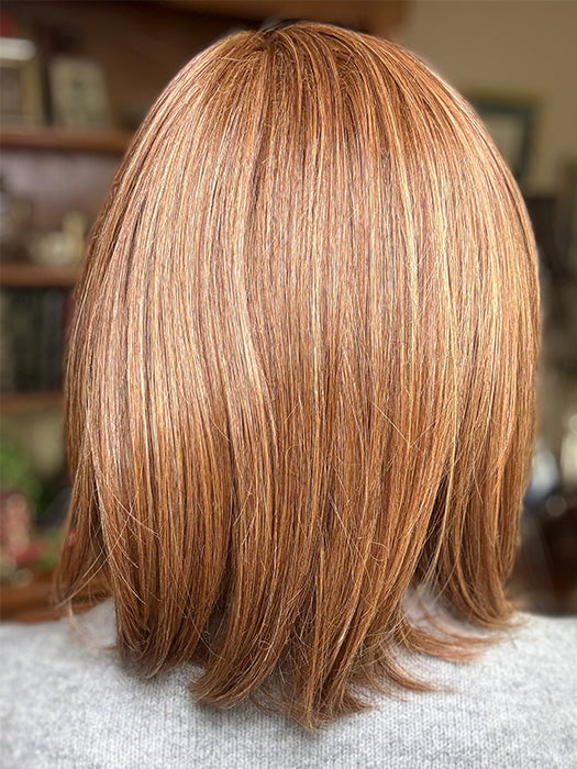 Eileen @crazywiglady is wearing ALWAYS TRENDING by RAQUEL WELCH in color RL30/27 RUSTY AUBURN | Medium Auburn Evenly Blended with Strawberry Blonde