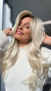 CHAMPAGNE R| Rooted Dark with Platinum Blonde