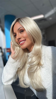 CHAMPAGNE-R | Rooted Dark with Platinum Blonde